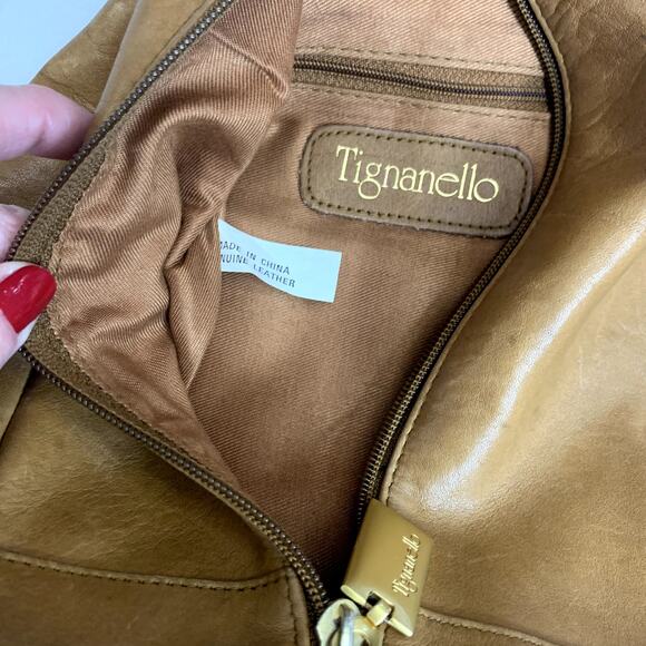 Tignanello Tan Leather Sling Bag - Picture 13 of 15
